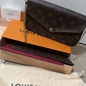 Louis Vuitton Monogram Brown and Pink Clutch